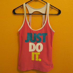Nike Women's Small S Pink Just Do It Bra Top Tank